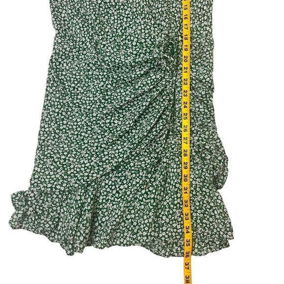 Veronica Beard Womens Marla Silk Floral Ruched Ruffled Mini Dress Green Size 8 - Picture 10 of 14